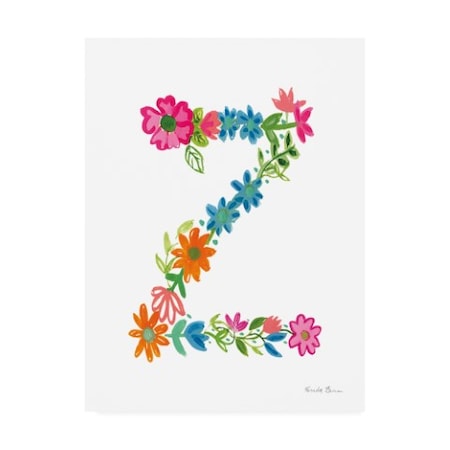 Farida Zaman 'Floral Alphabet Letter Xxvi' Canvas Art,18x24